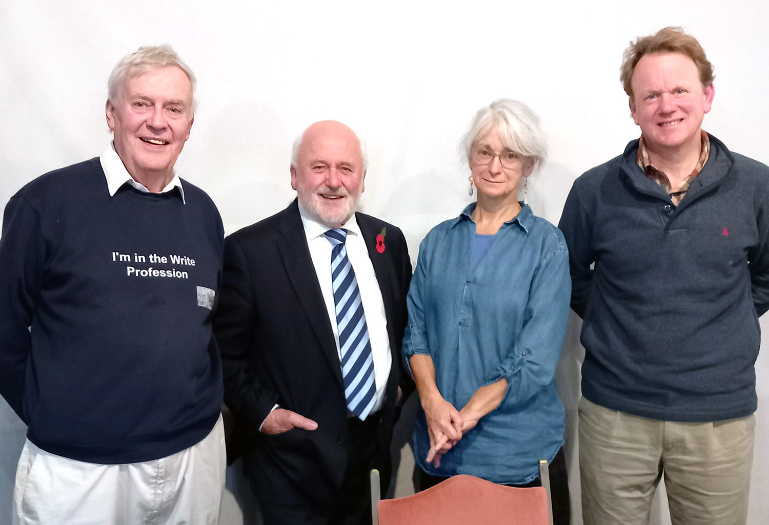 Michael Bartlett with The Archers star Brian Hewlett and actors Eileen Ryan and Mike Davison